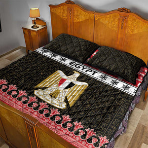 Afro Egypt Christmas Quilt Bed Set Coat Of Arms Mix Egyptian Pattern