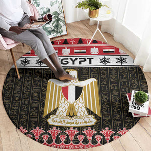 Afro Egypt Christmas Round Carpet Coat Of Arms Mix Egyptian Pattern