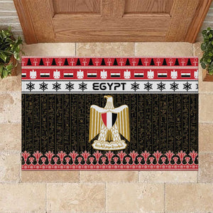 Afro Egypt Christmas Rubber Doormat Coat Of Arms Mix Egyptian Pattern