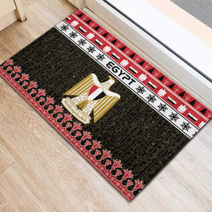 Afro Egypt Christmas Rubber Doormat Coat Of Arms Mix Egyptian Pattern