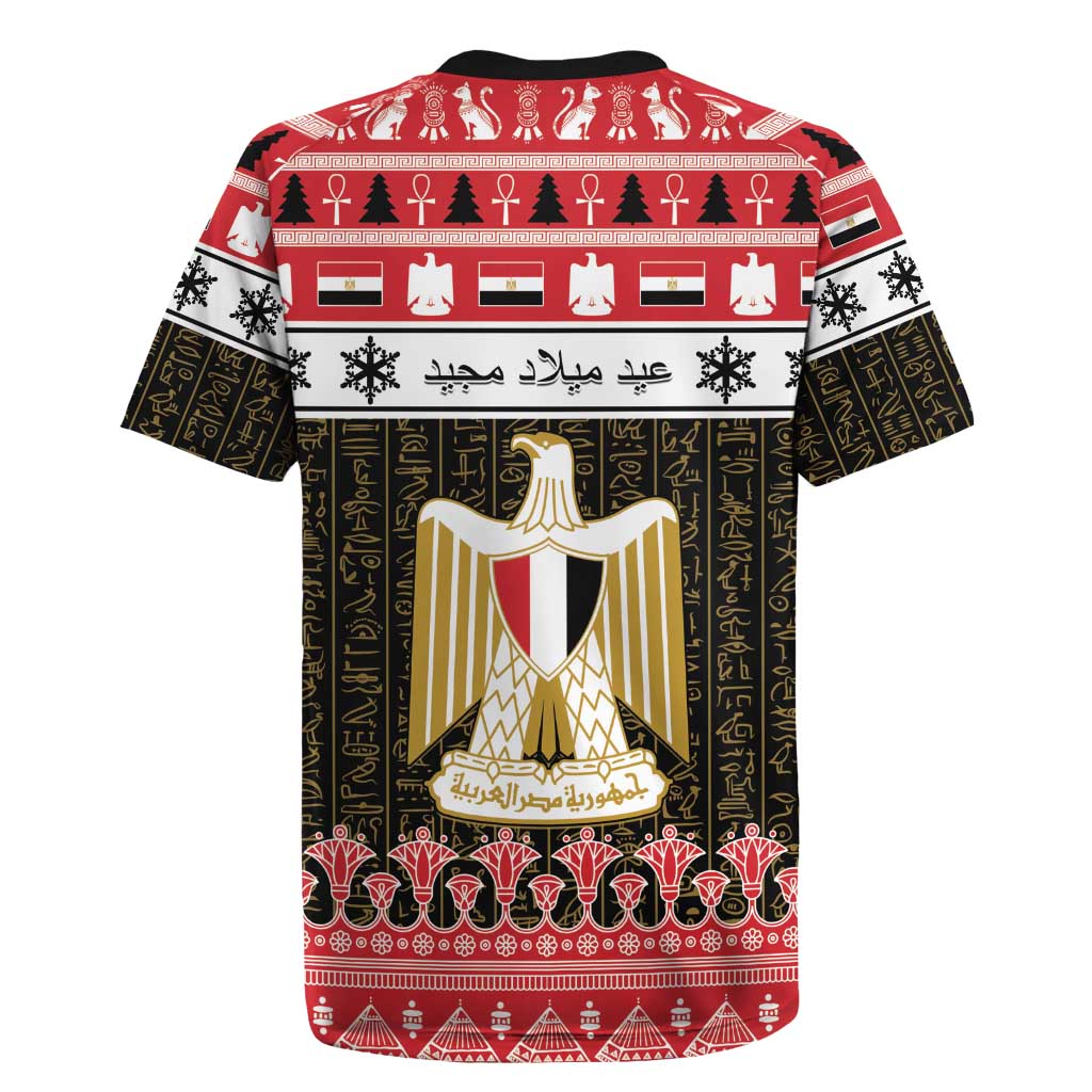 Afro Egypt Christmas Rugby Jersey Coat Of Arms Mix Egyptian Pattern LT15