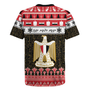 Afro Egypt Christmas Rugby Jersey Coat Of Arms Mix Egyptian Pattern