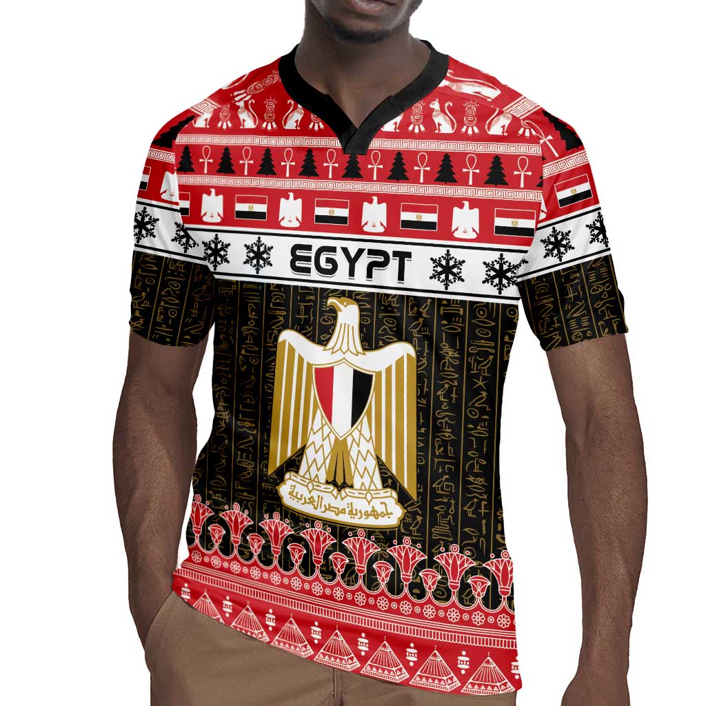 Afro Egypt Christmas Rugby Jersey Coat Of Arms Mix Egyptian Pattern LT15