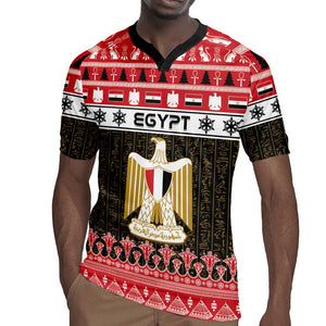 Afro Egypt Christmas Rugby Jersey Coat Of Arms Mix Egyptian Pattern