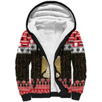 Afro Egypt Christmas Sherpa Hoodie Coat Of Arms Mix Egyptian Pattern LT15