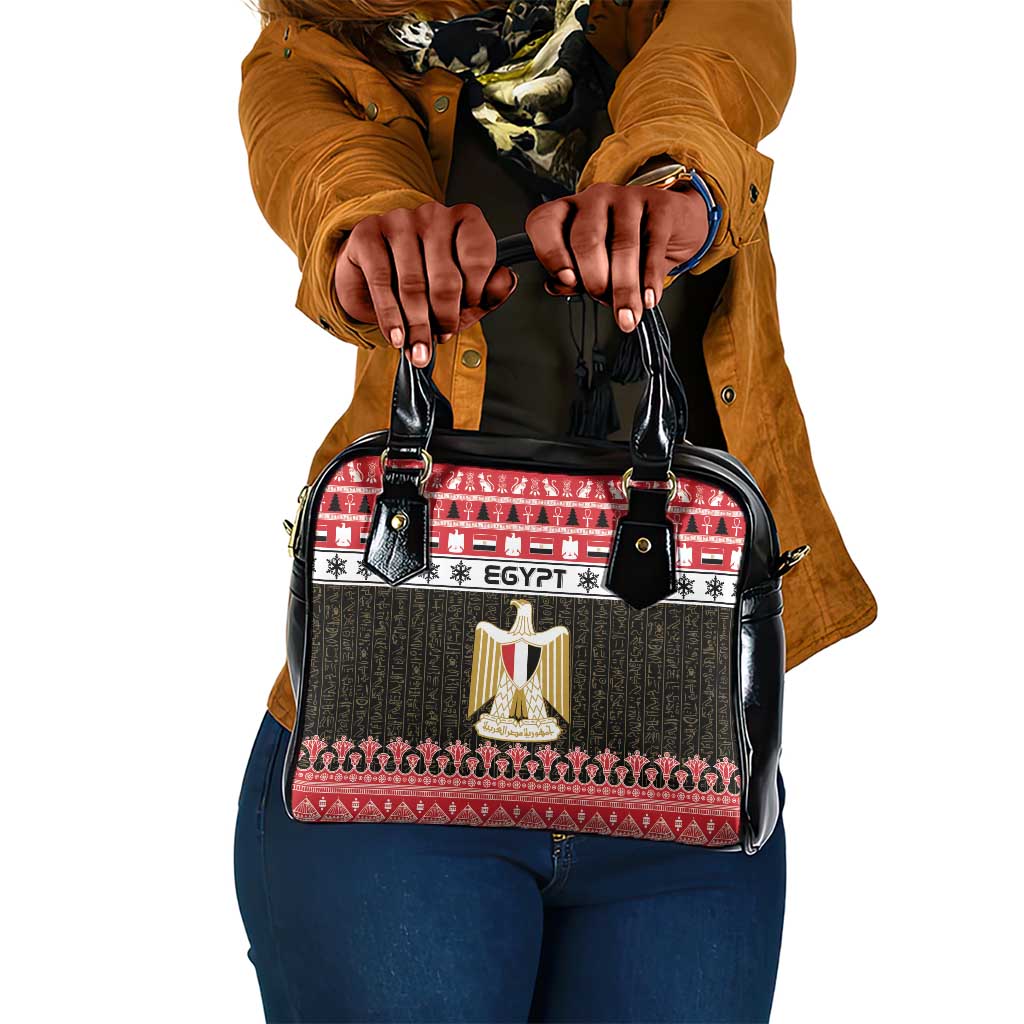 Afro Egypt Christmas Shoulder Handbag Coat Of Arms Mix Egyptian Pattern