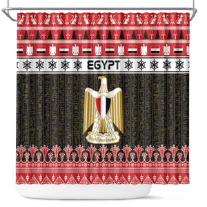 Afro Egypt Christmas Shower Curtain Coat Of Arms Mix Egyptian Pattern