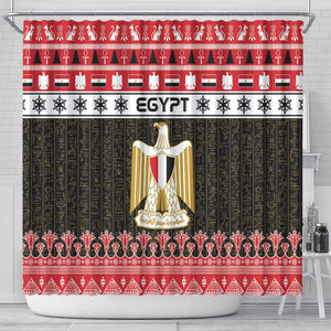 Afro Egypt Christmas Shower Curtain Coat Of Arms Mix Egyptian Pattern