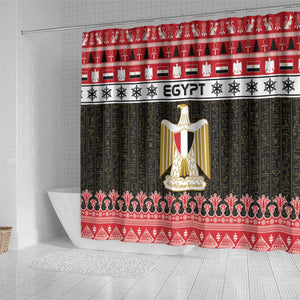 Afro Egypt Christmas Shower Curtain Coat Of Arms Mix Egyptian Pattern