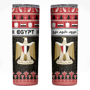 Afro Egypt Christmas Skinny Tumbler Coat Of Arms Mix Egyptian Pattern