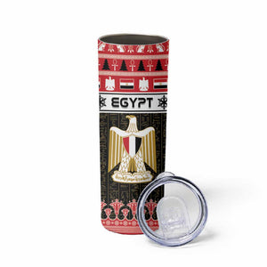 Afro Egypt Christmas Skinny Tumbler Coat Of Arms Mix Egyptian Pattern