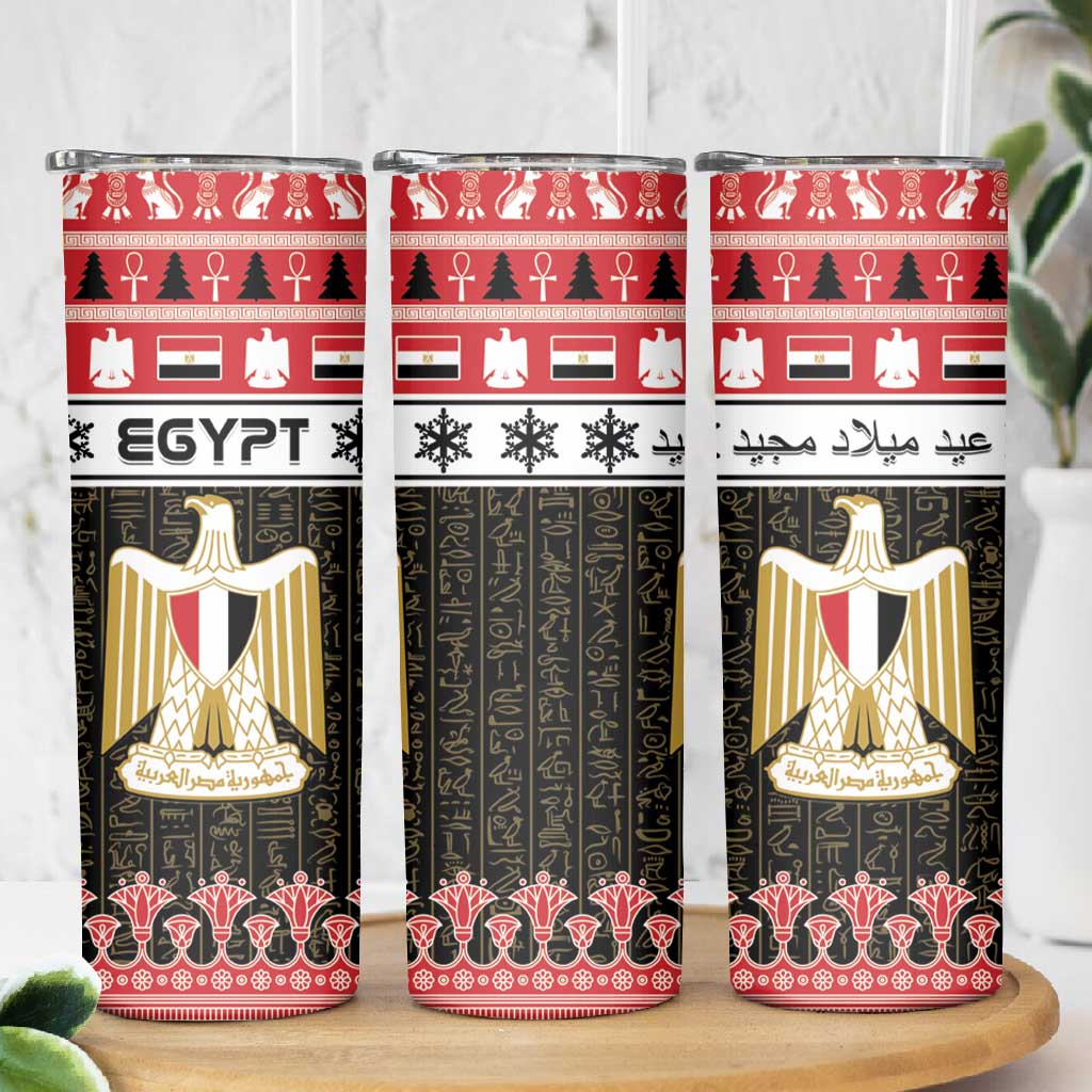 Afro Egypt Christmas Skinny Tumbler Coat Of Arms Mix Egyptian Pattern LT15