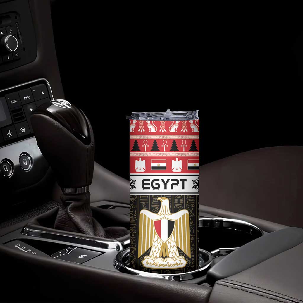 Afro Egypt Christmas Skinny Tumbler Coat Of Arms Mix Egyptian Pattern