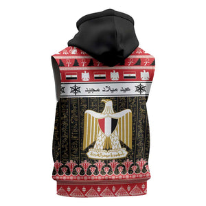 Afro Egypt Christmas Sleeveless Zip Hoodie Coat Of Arms Mix Egyptian Pattern LT15