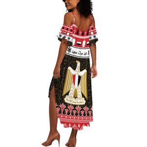 Afro Egypt Christmas Summer Maxi Dress Coat Of Arms Mix Egyptian Pattern LT15