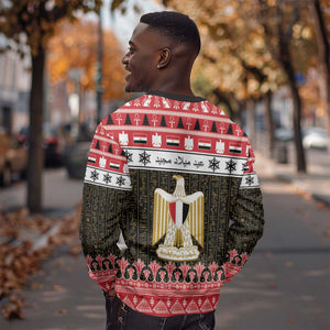 Afro Egypt Christmas Sweatshirt Coat Of Arms Mix Egyptian Pattern LT15