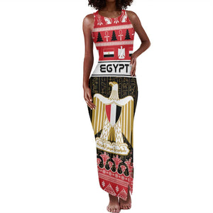 Afro Egypt Christmas Tank Maxi Dress Coat Of Arms Mix Egyptian Pattern