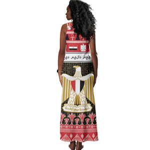 Afro Egypt Christmas Tank Maxi Dress Coat Of Arms Mix Egyptian Pattern