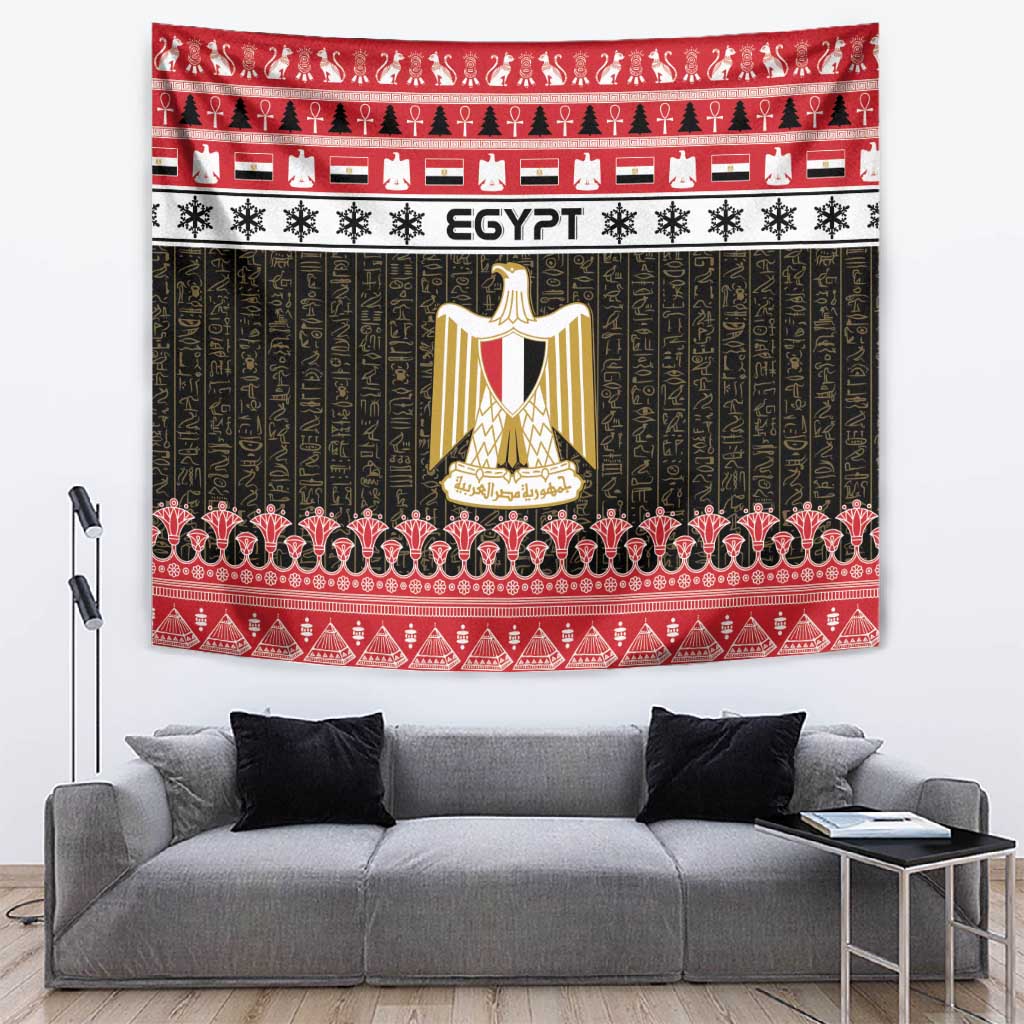 Afro Egypt Christmas Tapestry Coat Of Arms Mix Egyptian Pattern