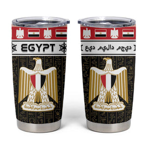 Afro Egypt Christmas Tumbler Cup Coat Of Arms Mix Egyptian Pattern