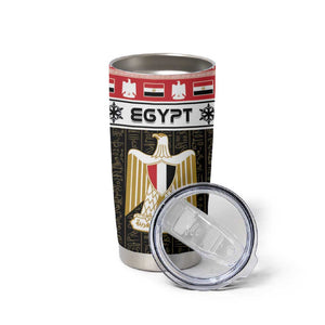 Afro Egypt Christmas Tumbler Cup Coat Of Arms Mix Egyptian Pattern