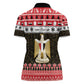 Afro Egypt Christmas Women Polo Shirt Coat Of Arms Mix Egyptian Pattern LT15