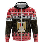 Afro Egypt Christmas Zip Hoodie Coat Of Arms Mix Egyptian Pattern LT15