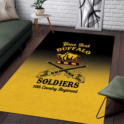 Personalized Afro-Americans Buffalo Soldiers Area Rug 10th Cavalry Regiment