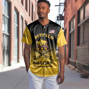 Personalized Afro-Americans Buffalo Soldiers Baseball Jersey 10th Cavalry Regiment