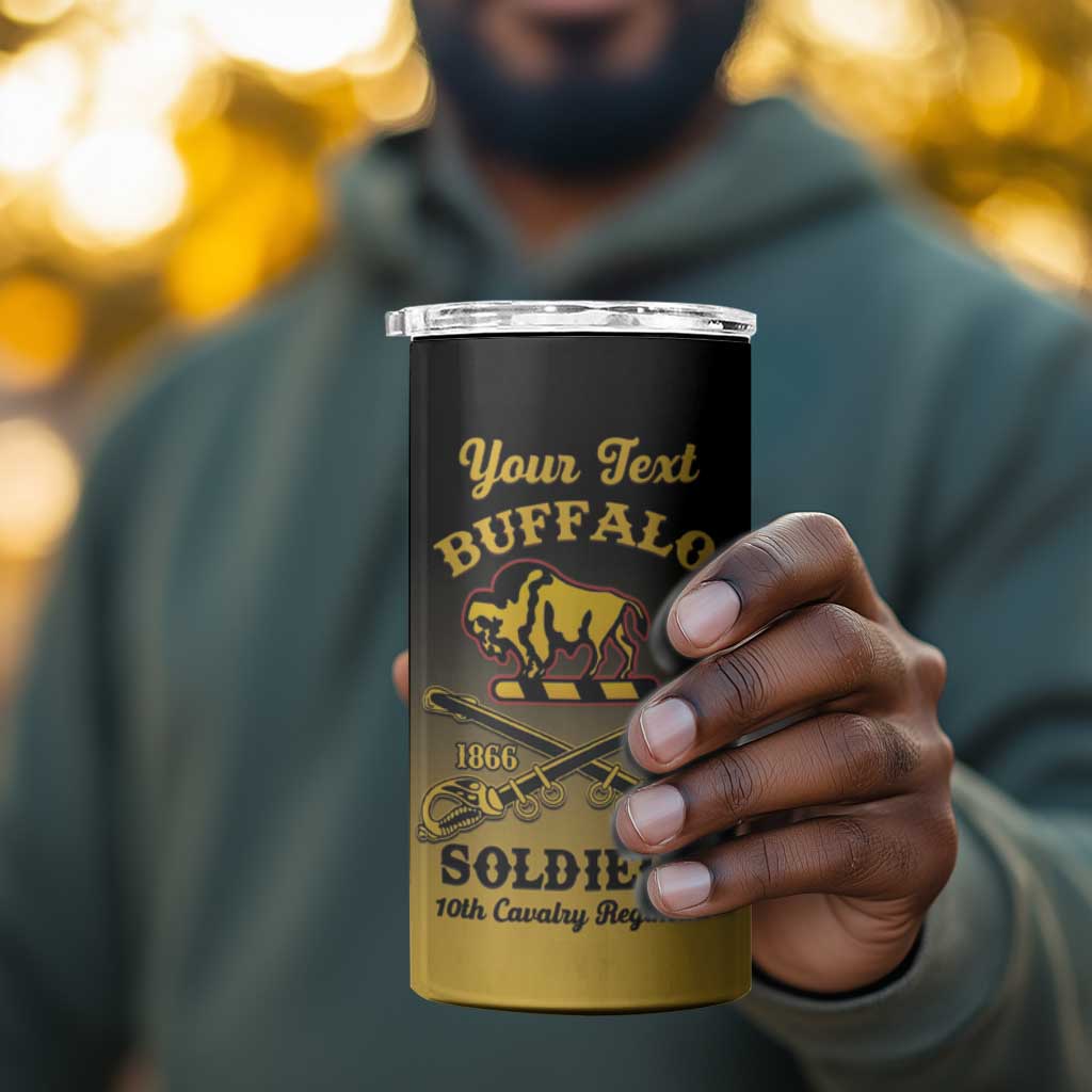 Personalized Afro-Americans Buffalo Soldiers 4 in 1 Can Cooler Tumbler 10th Cavalry Regiment