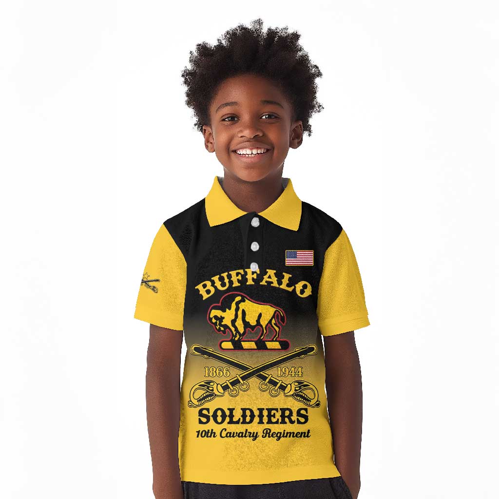 Personalized Afro-Americans Buffalo Soldiers Kid Polo Shirt 10th Cavalry Regiment