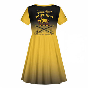 Personalized Afro-Americans Buffalo Soldiers Kid Short Sleeve Dress 10th Cavalry Regiment