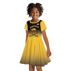 Personalized Afro-Americans Buffalo Soldiers Kid Short Sleeve Dress 10th Cavalry Regiment