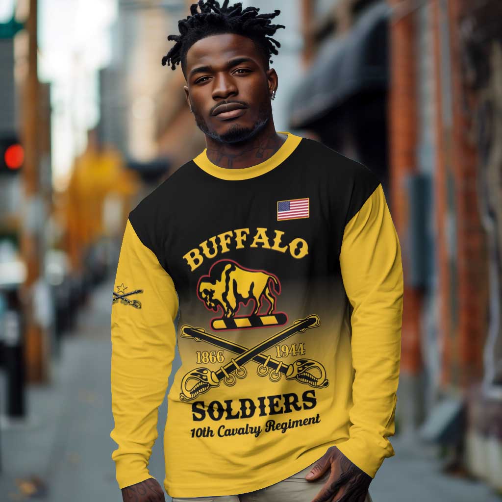 Personalized Afro-Americans Buffalo Soldiers Long Sleeve Shirt 10th Cavalry Regiment