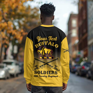 Personalized Afro-Americans Buffalo Soldiers Long Sleeve Shirt 10th Cavalry Regiment