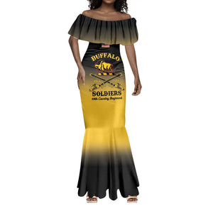 Personalized Afro-Americans Buffalo Soldiers Mermaid Dress 10th Cavalry Regiment