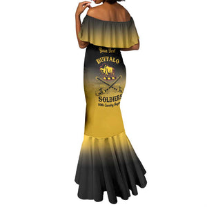 Personalized Afro-Americans Buffalo Soldiers Mermaid Dress 10th Cavalry Regiment