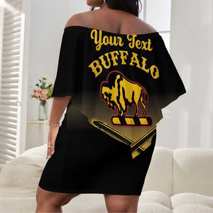 Personalized Afro-Americans Buffalo Soldiers Off Shoulder Short Dress 10th Cavalry Regiment