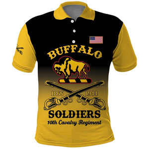 Personalized Afro-Americans Buffalo Soldiers Polo Shirt 10th Cavalry Regiment