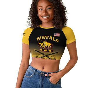 Personalized Afro-Americans Buffalo Soldiers Raglan Cropped T shirt 10th Cavalry Regiment