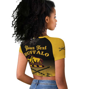 Personalized Afro-Americans Buffalo Soldiers Raglan Cropped T shirt 10th Cavalry Regiment