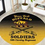 Personalized Afro-Americans Buffalo Soldiers Round Carpet 10th Cavalry Regiment