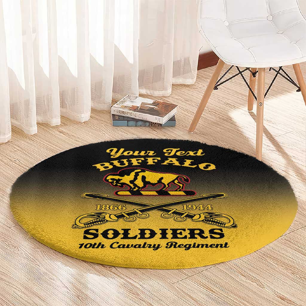Personalized Afro-Americans Buffalo Soldiers Round Carpet 10th Cavalry Regiment