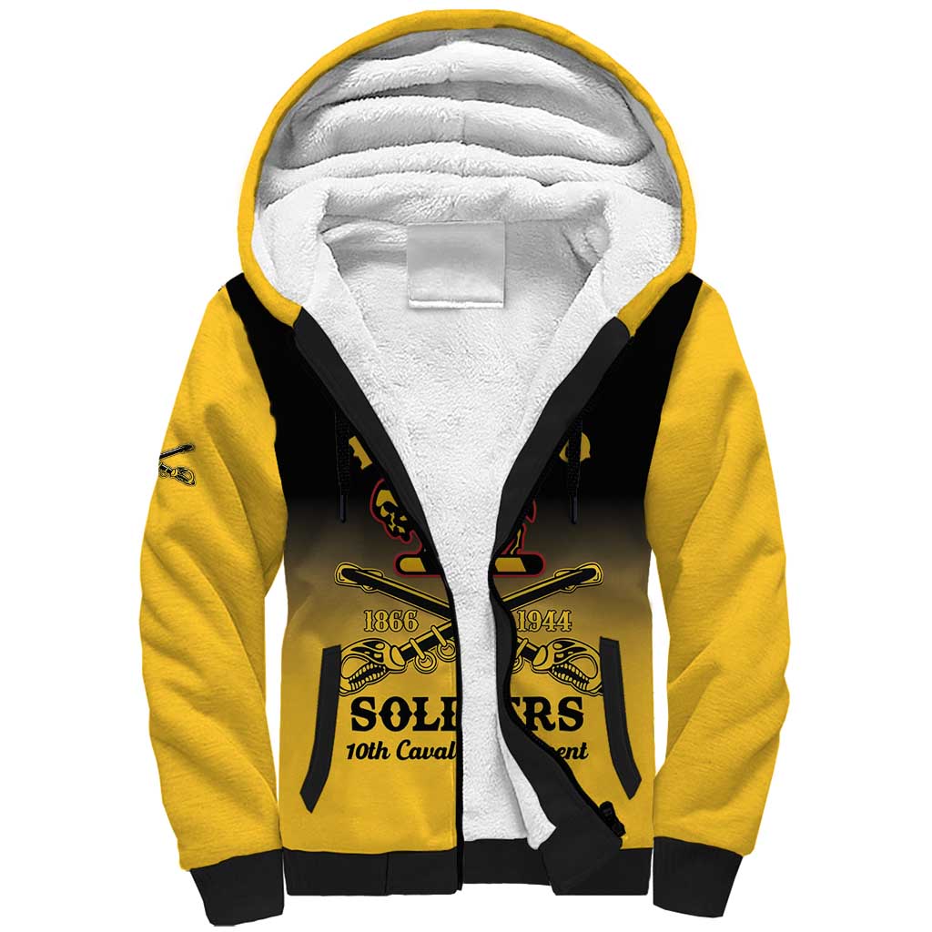 Personalized Afro-Americans Buffalo Soldiers Sherpa Hoodie 10th Cavalry Regiment