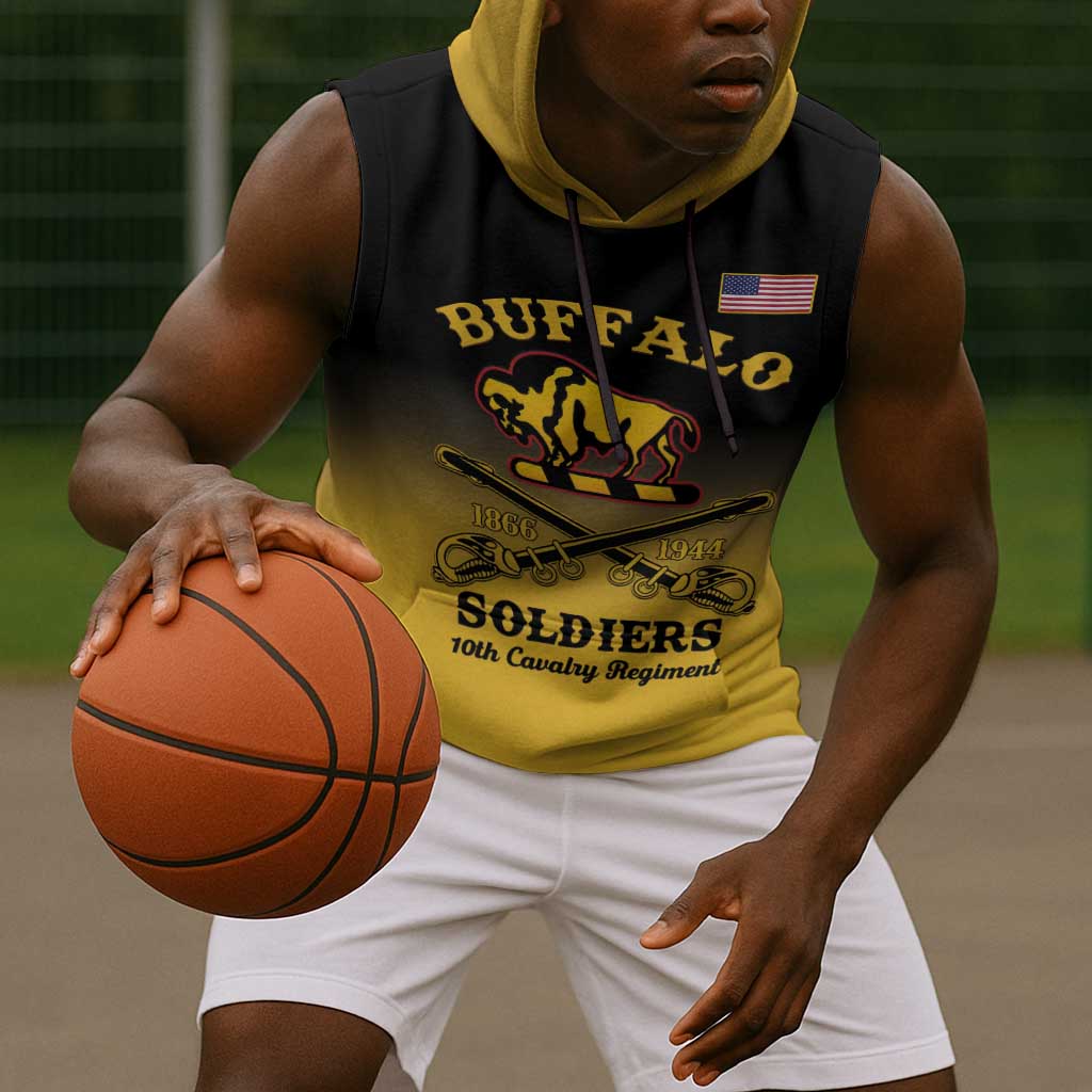 Personalized Afro-Americans Buffalo Soldiers Sleeveless Hoodie 10th Cavalry Regiment - African Pride
