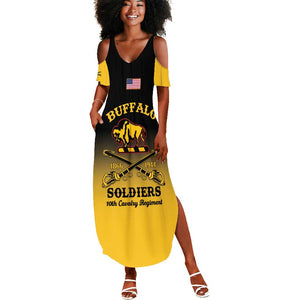 Personalized Afro-Americans Buffalo Soldiers Summer Maxi Dress 10th Cavalry Regiment