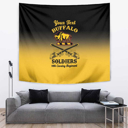 Personalized Afro-Americans Buffalo Soldiers Tapestry 10th Cavalry Regiment
