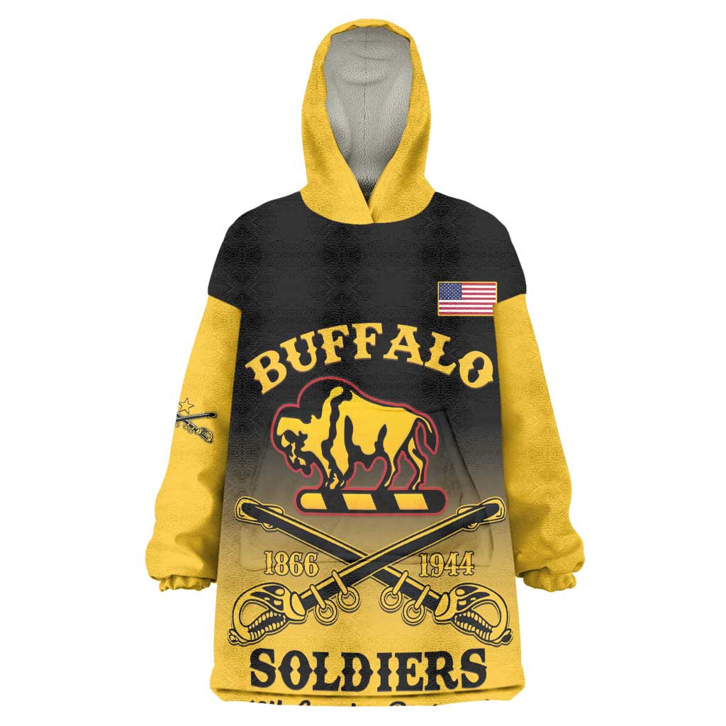 Personalized Afro-Americans Buffalo Soldiers Wearable Blanket Hoodie 10th Cavalry Regiment