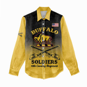 Personalized Afro-Americans Buffalo Soldiers Women Casual Shirt 10th Cavalry Regiment