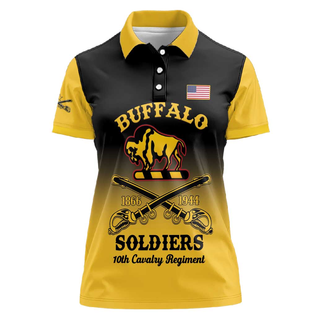 Personalized Afro-Americans Buffalo Soldiers Women Polo Shirt 10th Cavalry Regiment